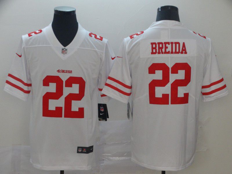 Men San Francisco 49ers #22 Breida White Nike Vapor Untouchable Limited Player NFL Jerseys